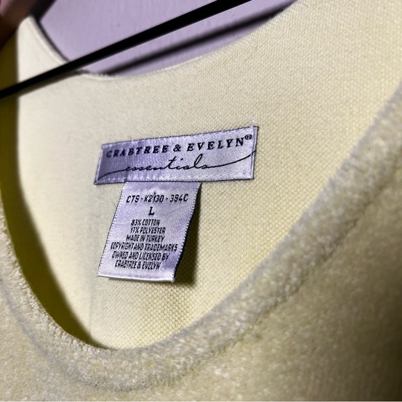 VTG 90s Crabtree and Evelyn Women Jumper Dress Large Butter Yellow Terry Cloth - Picture 3 of 7